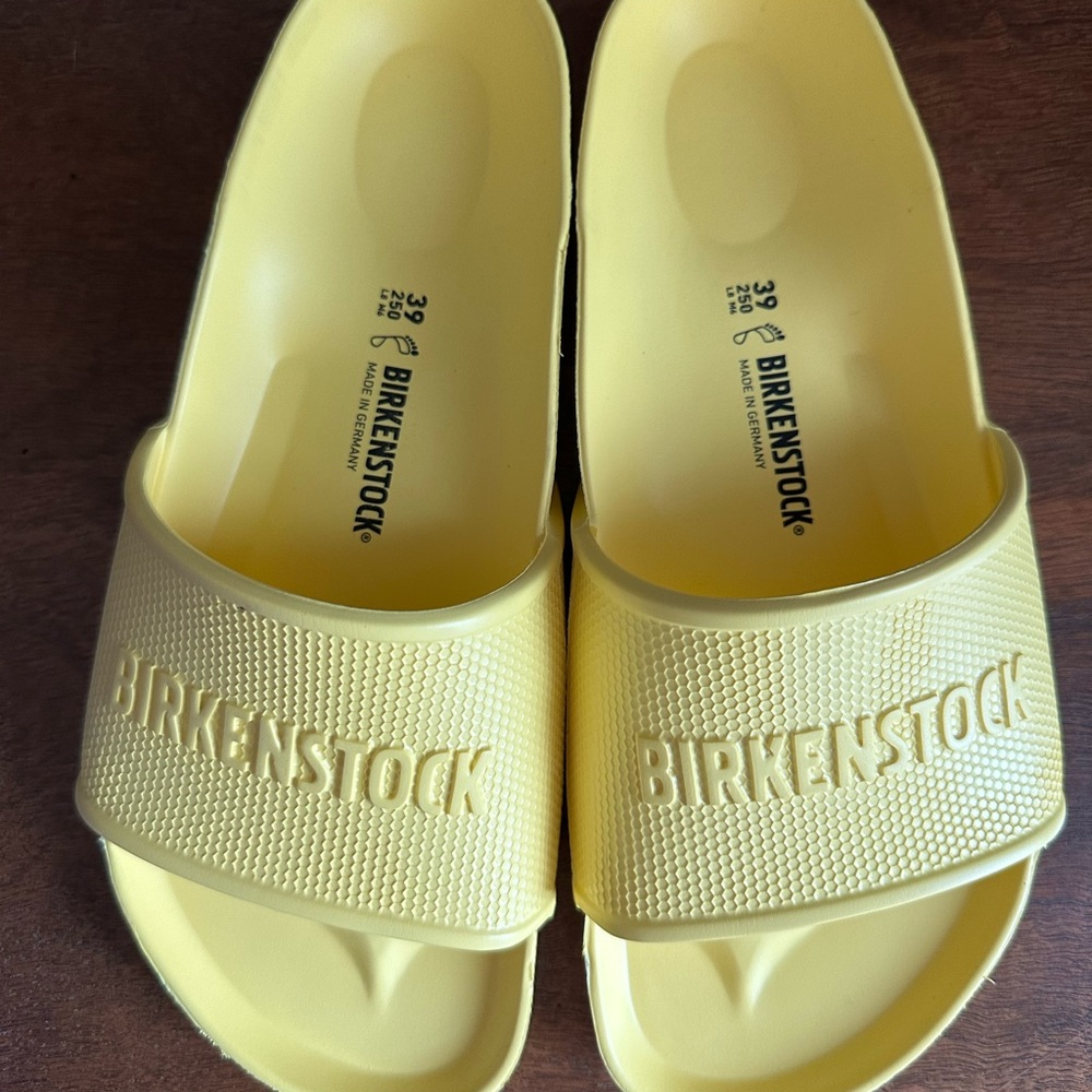 Birkenstock Women’s Yellow Slide Sandals
